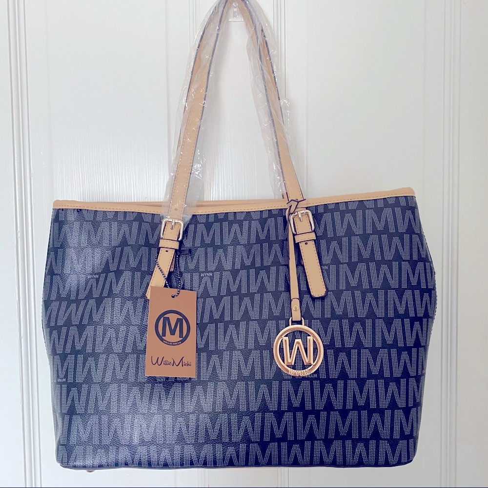 Willie Michi Black and Tan Handbag